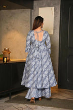 Aayaa Designer Printed Cotton Silk Suit - Multi Color