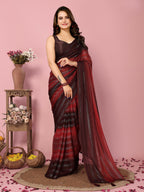 Attractive These Party Wear Ready To Wear Saree - Burgundy