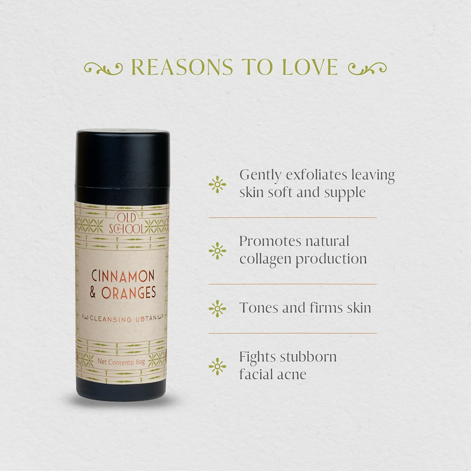 Old School Rituals Cinnamon & Oranges Cleansing Ubtan Natural Exfoliating Face Wash Powder