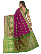 Vamika Banarasi Cotton Silk Pink Weaving Saree