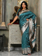 Shree Shyam Fashion Banarasi Silk Sea Green Saree - Distacart
