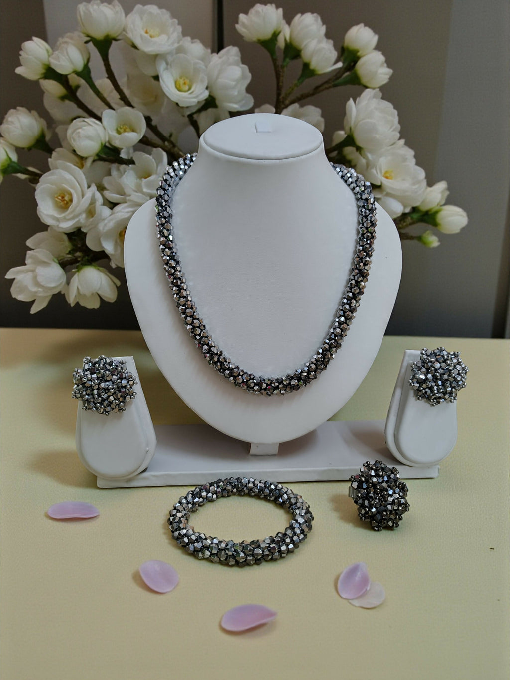 Inhanns Rangshine 4-In-1 Crystal Glam Set - Handmade - Silver