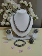 Inhanns Rangshine 4-In-1 Crystal Glam Set - Handmade - Silver