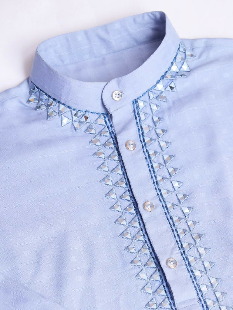 Vastranavya Exclusive Festival Wear Viscose Mirror Work on Self Weaving Kurta Only