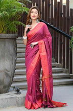 Beatitude Pink Cotton Banarasi Saree