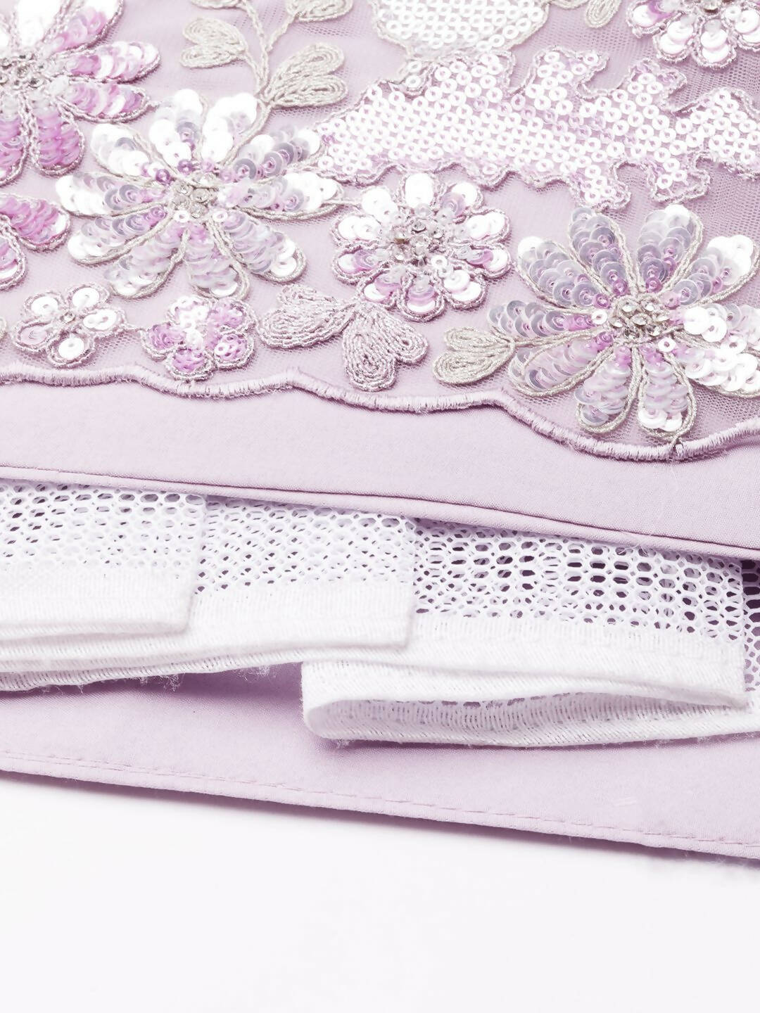 House of Panchhi Lavender Net Sequins and Zarkan embroidery Lehenga choli & Dupatta