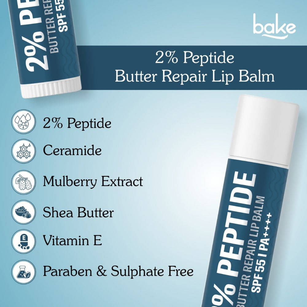 Bake 2% Peptide + Ceramide Butter Brightening Lip Balm SPF 55 PA++++ - Distacart