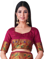 Mimosa Women's Paithani Art Silk Mustard Yellow Saree - Distacart