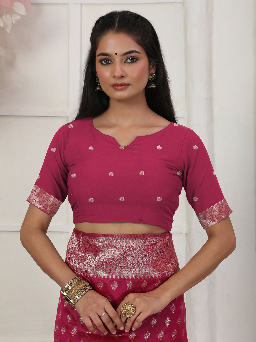 Shree Shyam Fashion Lichi Silk Wine Saree - Distacart