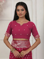 Shree Shyam Fashion Lichi Silk Wine Saree - Distacart
