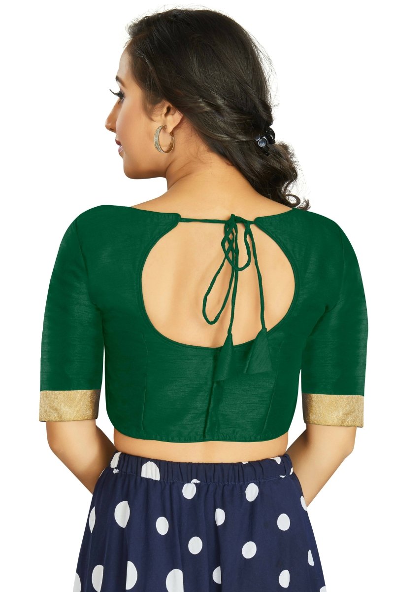 Aastha Fashion Women's Green Art Silk Designer Traditional Readymade Blouse