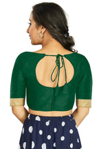 Aastha Fashion Women's Green Art Silk Designer Traditional Readymade Blouse