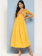 Ahalyaa Women's Traditional wear Ethnic Dress - Mustard - Distacart