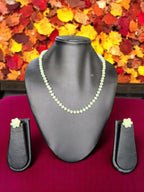 Inhanns Crystal Bloom – Single Line Necklace + Studs - Mint