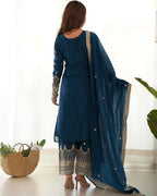 Lehenga Mart Designer Salwar Suit With Kurta, Pant, Dupatta For Women-Teal - Distacart