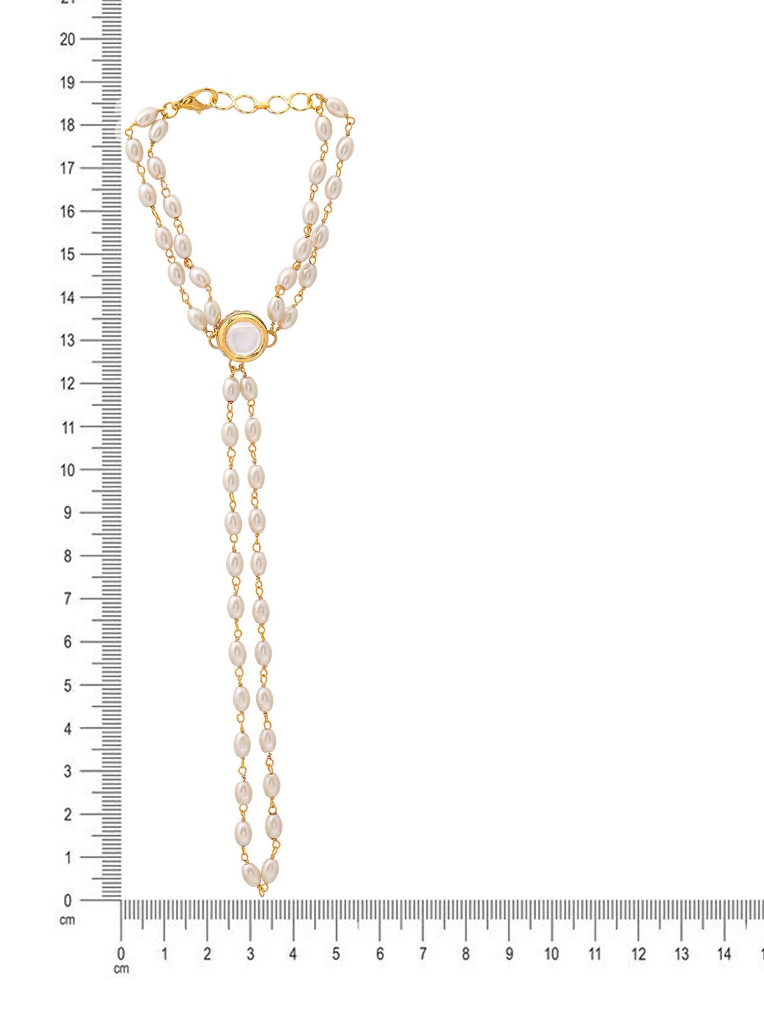 Ruby Raang Gold Kundan & Pearl Haath Phool - Distacart