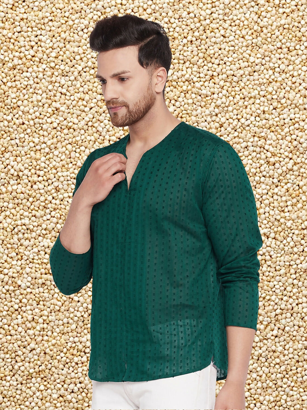 Even Apparels Men's Pure Cotton Green Kurta