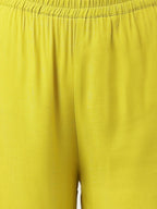 Joban Fashion Mustard Rayon and Embroidered Work Straight Kurta Bottom Set