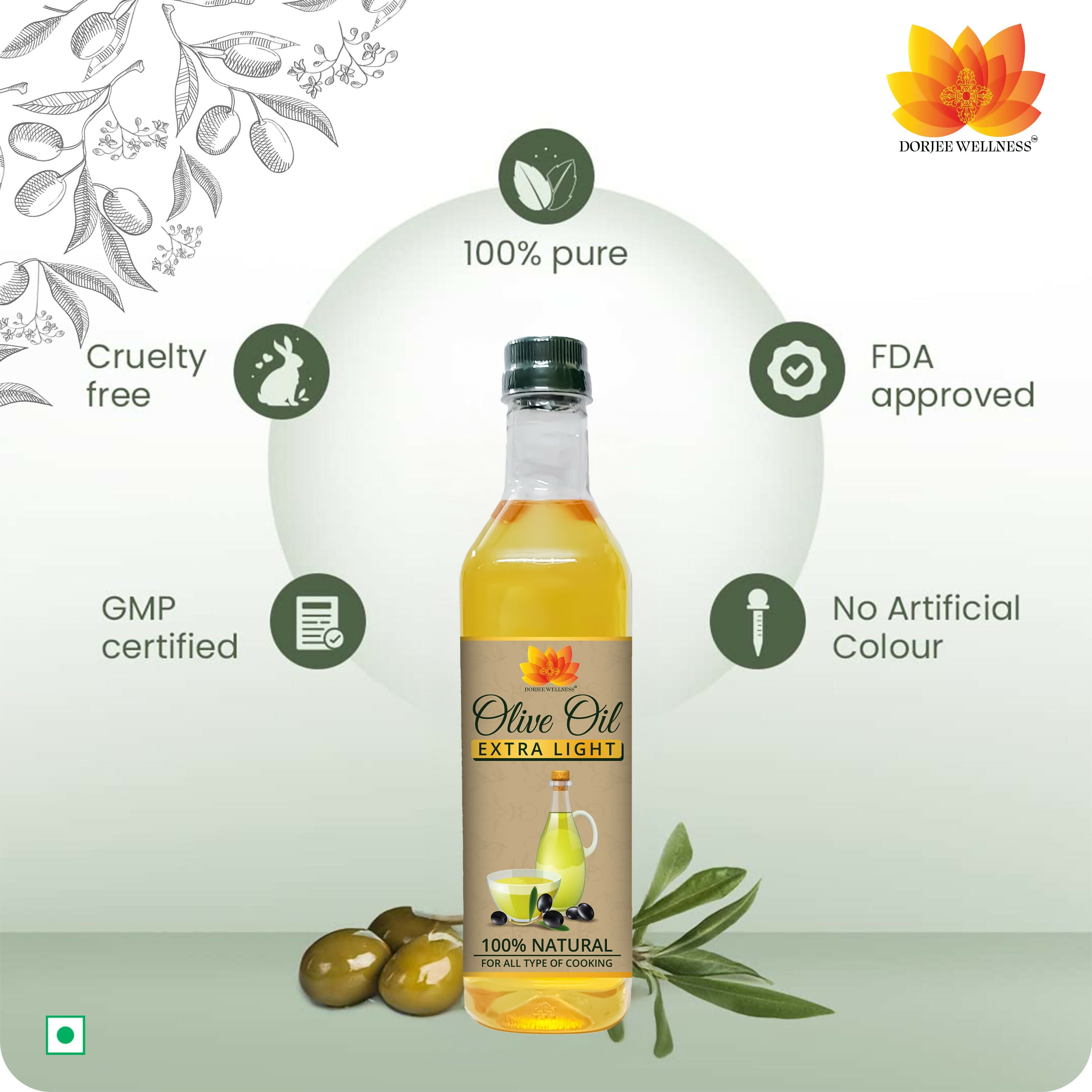 Dorjee Wellness Extra Light Olive Oil - Distacart