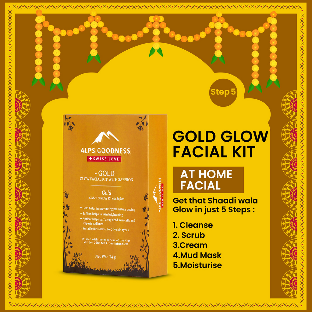 Alps Goodness Bridal Glow Kit (Beetroot Powder, Rose Water, Rosemary Water, Gold Facial Kit & Shea Butter)