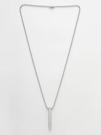 NVR Men's Silver Rhodium Plated Bar Pendant & Chain