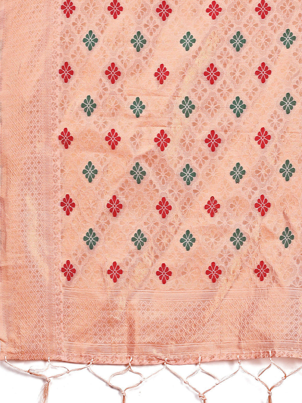 Shree Shyam Fashion Neerja Peach Linen Cotton Saree