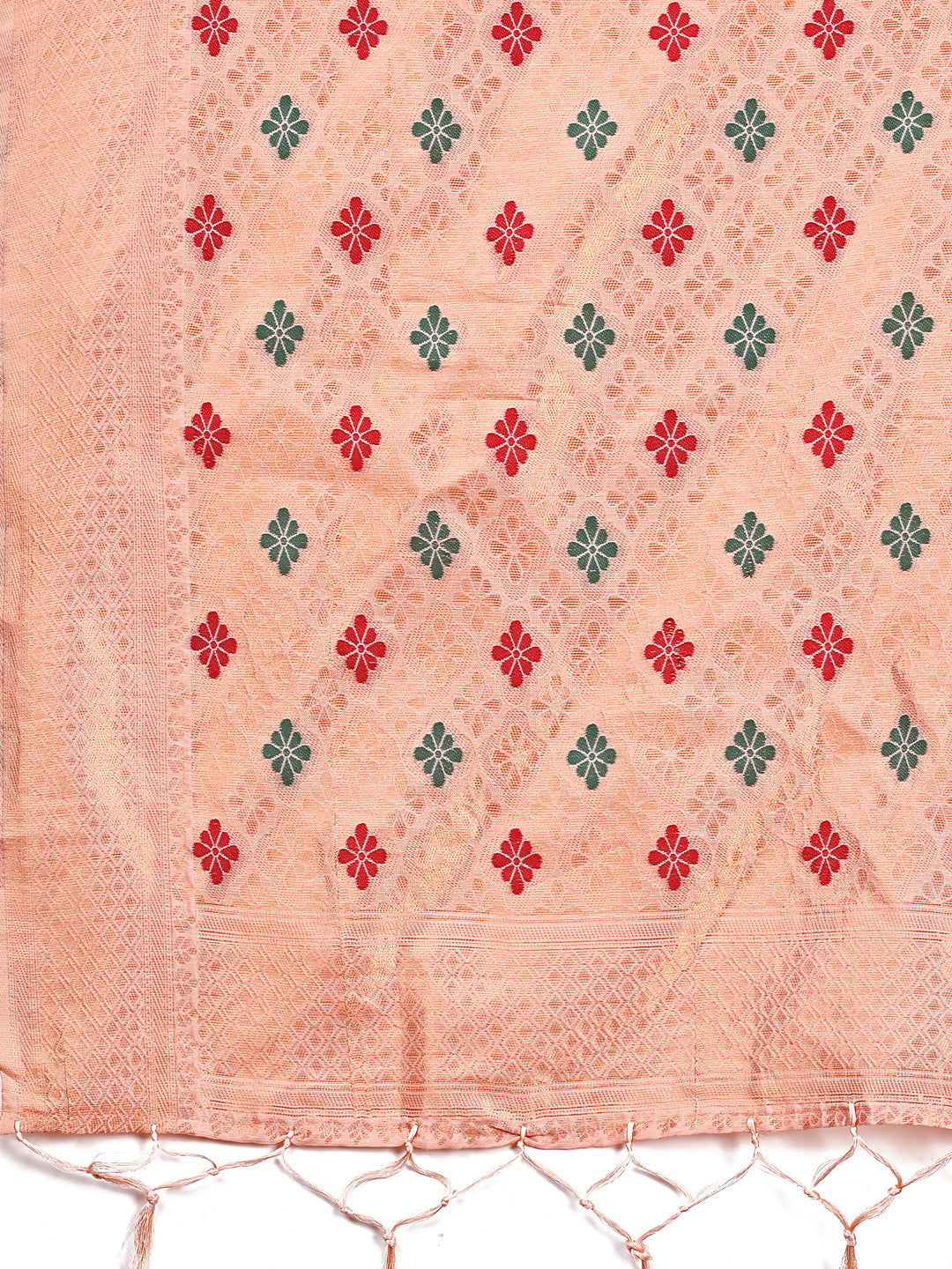 Shree Shyam Fashion Neerja Peach Linen Cotton Saree