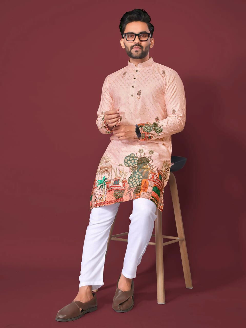 Anaita Light Pink Multicolour Kurta - Distacart