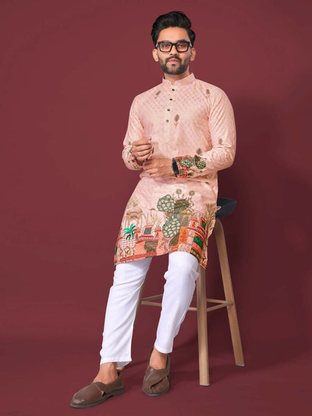 Anaita Light Pink Multicolour Kurta