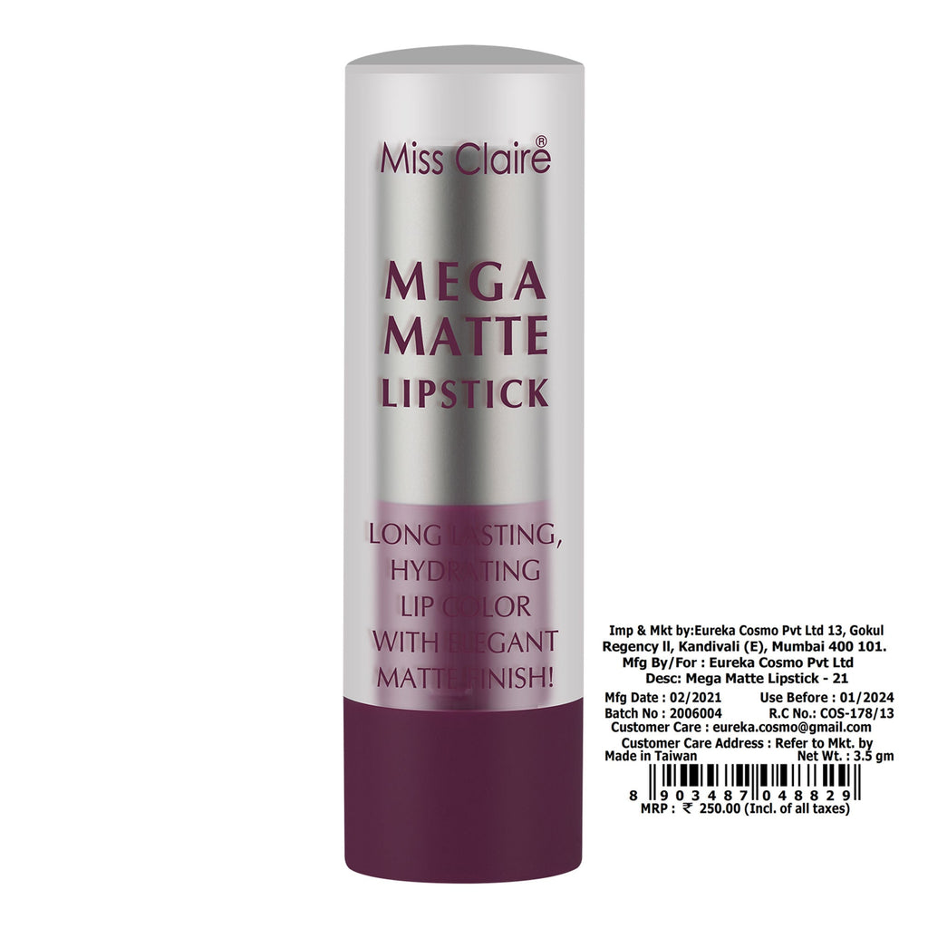 Miss Claire Mega Matte Lipstick - 21 - Distacart