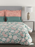MYTRIDENT Green White Ethnic Motifs Cotton 144 TC Queen Bedsheet With 2 Pillow Covers - Distacart