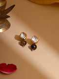 Ruby Raang Brown Tiger Eye Stone Kundan Studs - Distacart