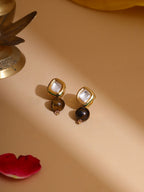 Ruby Raang Brown Tiger Eye Stone Kundan Studs - Distacart