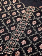 Yufta Women Black & Golden Handblock Printed Kurta with Trouser