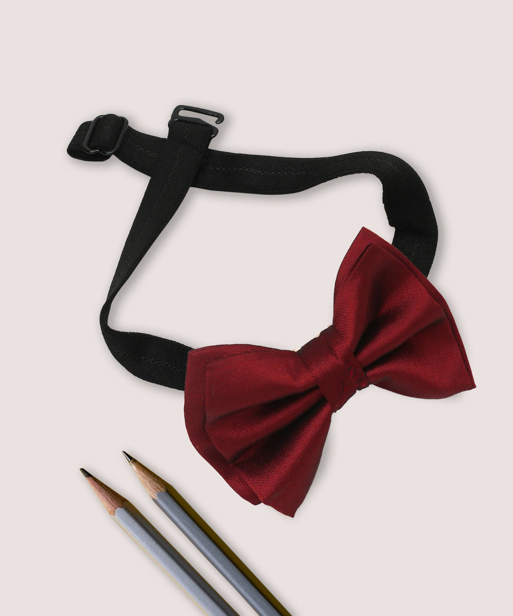 Manet Boys Solid Double Layer Bow - Maroon