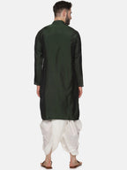 Sethukrishna Men Green Angrakha Kurta with Dhoti Pants - Distacart