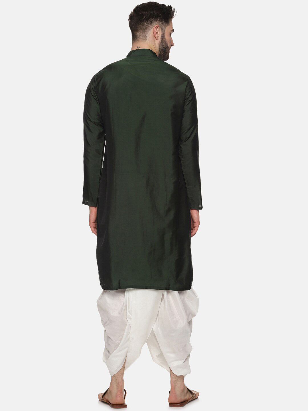 Sethukrishna Men Green Angrakha Kurta with Dhoti Pants - Distacart