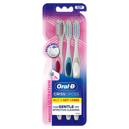 Oral-B Pro-Health Sensitive Toothbrush- Crisscross - Extra soft- Buy 2 Get 1 Free