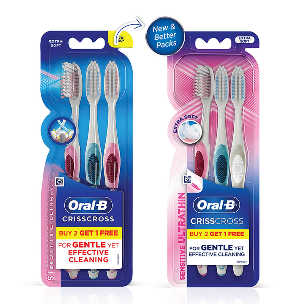 Oral-B Pro-Health Sensitive Toothbrush- Crisscross - Extra soft- Buy 2 Get 1 Free - Distacart