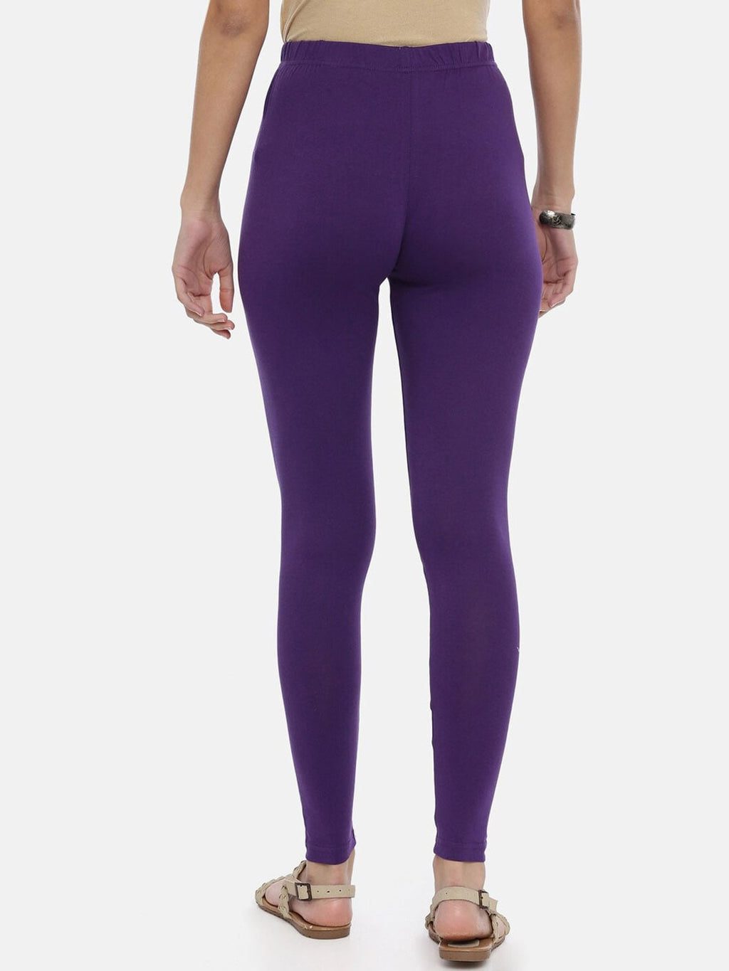 Souchii Violet Solid Ankle-Length Leggings - Distacart