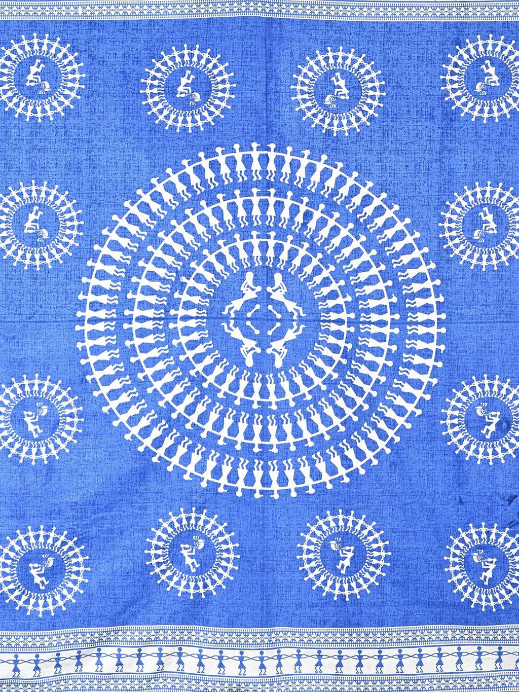 Urban Magic Blue Ethnic Motifs Printed Cotton 104 TC Queen Bedsheet With 2 Pillow Covers - Distacart