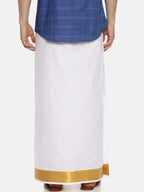 Sethukrishna White Solid Double Layer Readymade Dhoti For Men - Distacart