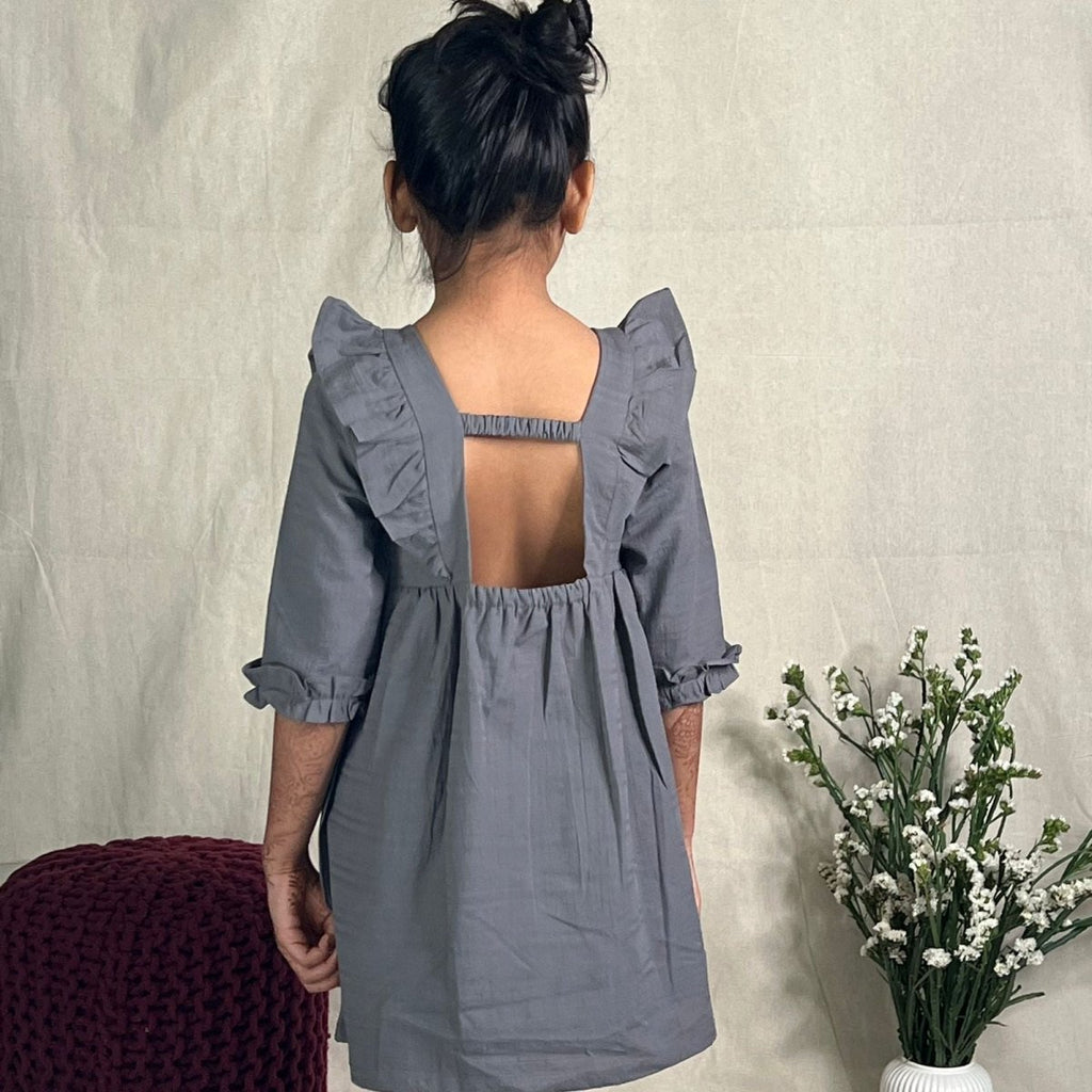 ArthLife Grey Cactus Embroidered Dress