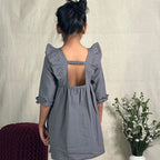 ArthLife Grey Cactus Embroidered Dress