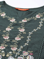 Indo Era Women Green Ethnic Motifs Embroidered Kurta with Trousers & With Dupatta - Distacart
