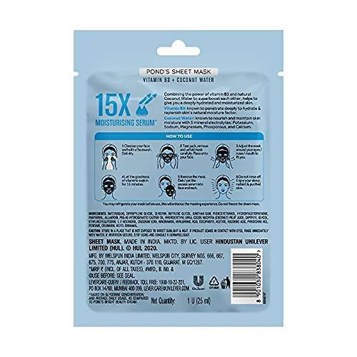 Ponds Hydrating Sheet Mask With Natural Coconut Water And Vitamin B3