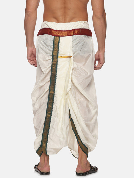 Sethukrishna Men Cream Solid Dhoti Pant
