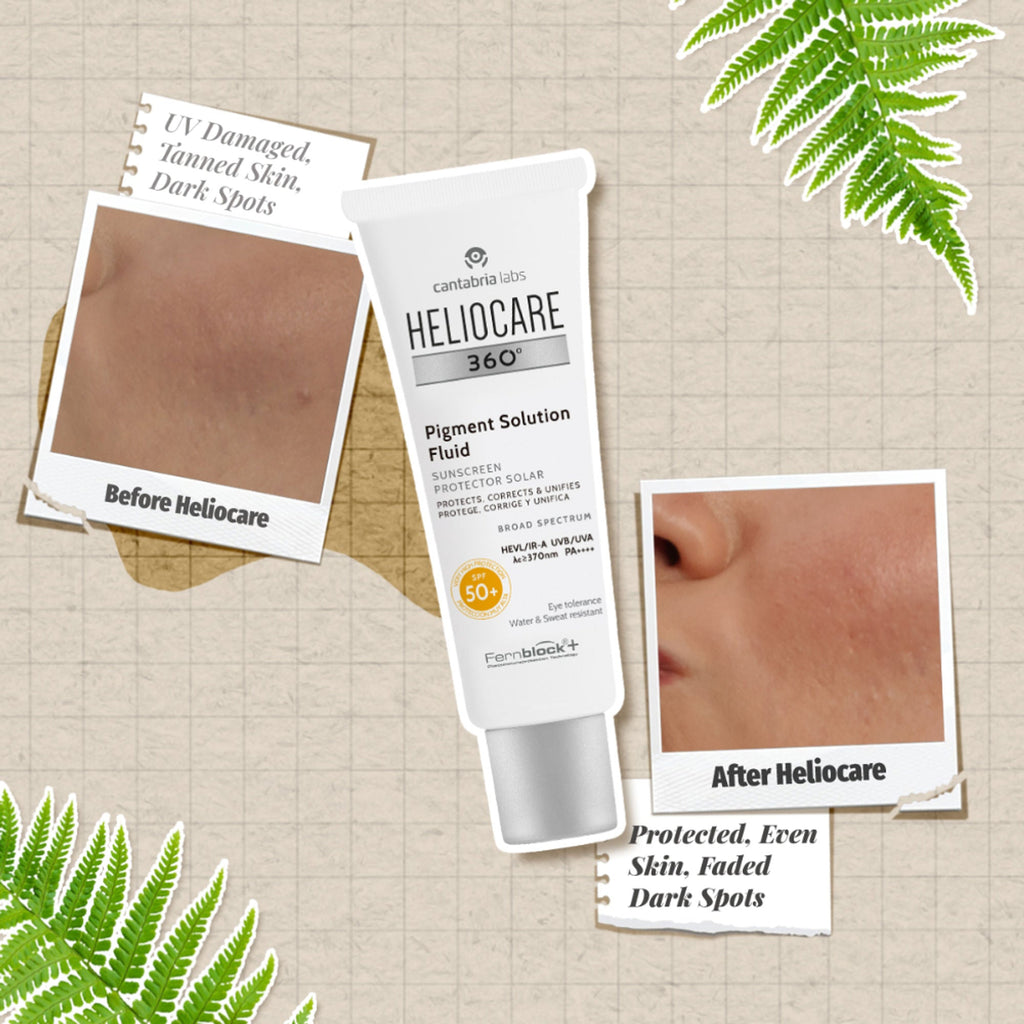 Heliocare 360 Pigment Solution Fluid Sunscreen With Niacinamide SPF 50+ Pa++++ Remove Tan & Brighten - Distacart