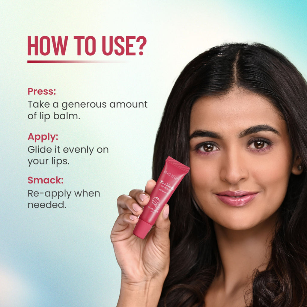 Swiss Beauty Kiss Kandy Tinted Lip Balm | Non-Sticky with Olive Oil & Vitamin E - 05 Pomegranate - Distacart