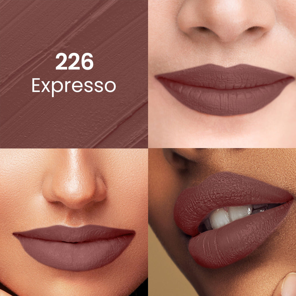 Swiss Beauty Pure Matte Lipstick , Non-Drying, Smooth Glide, Long Lasting - 226 Espresso - Distacart